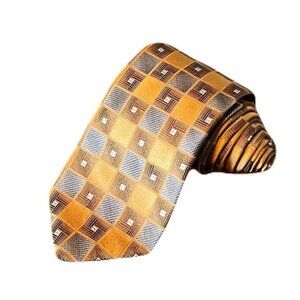 Ted Baker 59 x 3.5 Gold Geometric Silk Neck Tie